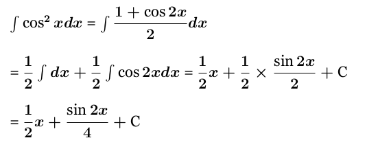 Integral de cos ^ 2 (2x)